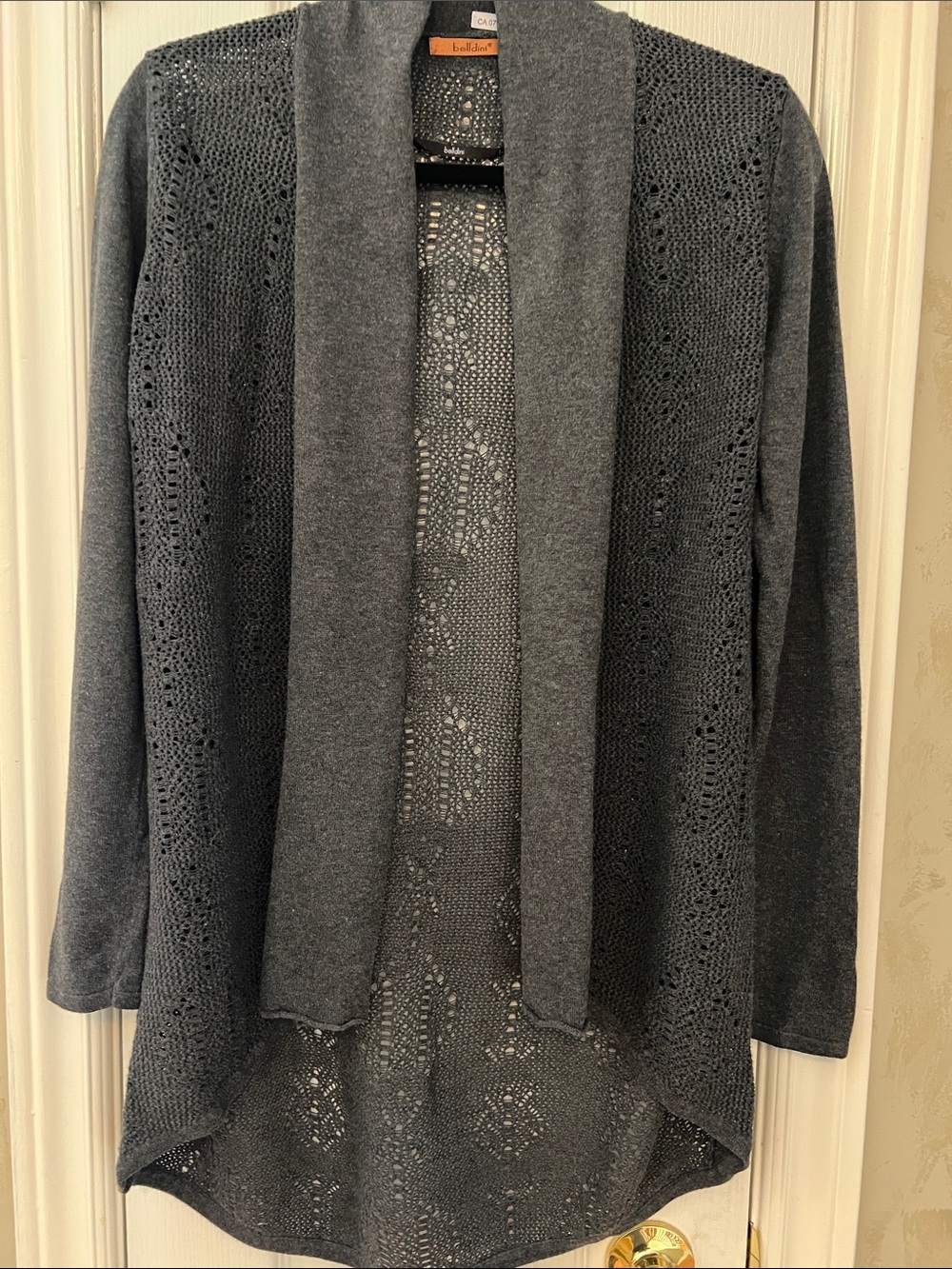 Belldini Charcoal Gray Open-Front Knit Cardigan ❤️